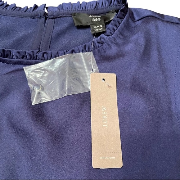 J Crew Sleeveless Ruffle-neck shell in satin-crepe Size XXS - Picture 10 of 11